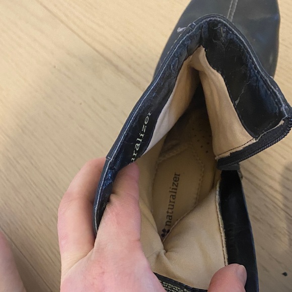 Naturalizer Black Leather Wedge Boots - Picture 2 of 8